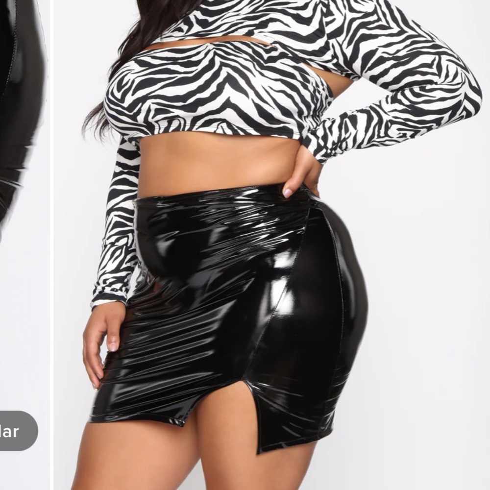 Fashion Nova Vinyl Mini Skirt